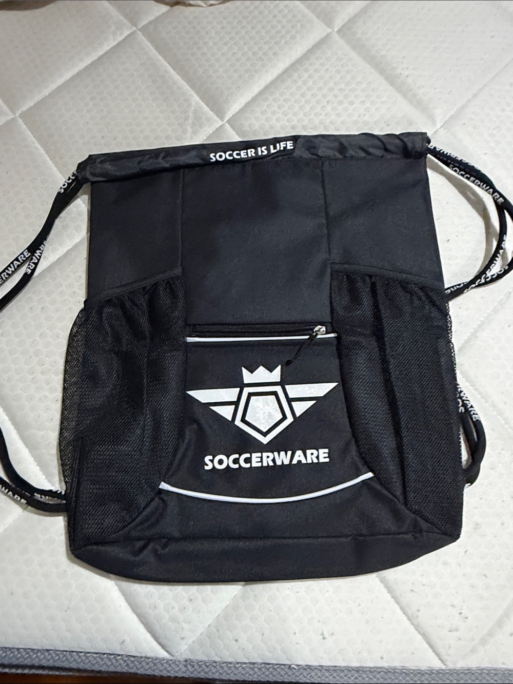 Soccerware Black Drawstring Backpack - - Picture 2 of 6